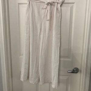 🍀 4/$35 LOVE TREE: White Linen Wide Leg Pants